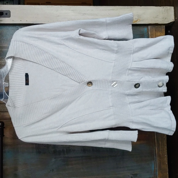 Bask Beige Fit & Flare Button Down Cardigan Sweater - Medium - Picture 1 of 6